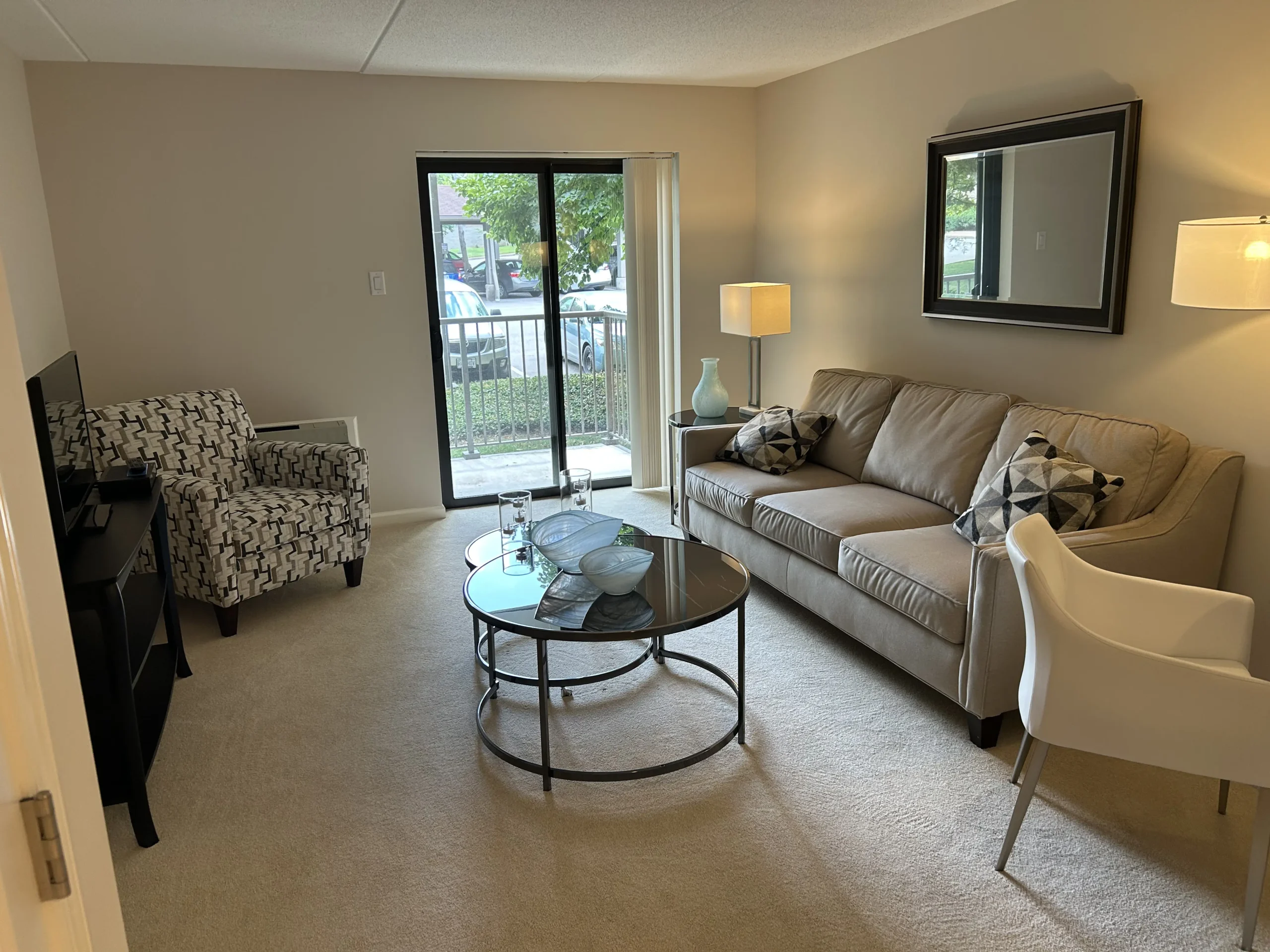 Interior of a renovated room at Lutheran Senior Services